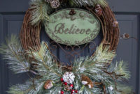 Simple But Beautiful Front Door Christmas Decoration Ideas 19