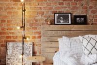 Elegant Rustic Bedroom Brick Wall Decoration Ideas 11