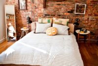 Elegant Rustic Bedroom Brick Wall Decoration Ideas 12