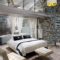 Elegant Rustic Bedroom Brick Wall Decoration Ideas 13