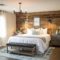 Elegant Rustic Bedroom Brick Wall Decoration Ideas 14