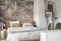 Elegant Rustic Bedroom Brick Wall Decoration Ideas 16