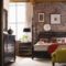 Elegant Rustic Bedroom Brick Wall Decoration Ideas 21