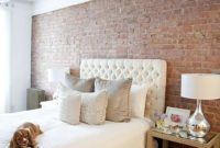 Elegant Rustic Bedroom Brick Wall Decoration Ideas 23