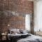 Elegant Rustic Bedroom Brick Wall Decoration Ideas 25