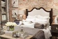 Elegant Rustic Bedroom Brick Wall Decoration Ideas 27