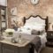 Elegant Rustic Bedroom Brick Wall Decoration Ideas 27