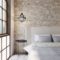 Elegant Rustic Bedroom Brick Wall Decoration Ideas 29