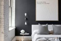 Elegant Rustic Bedroom Brick Wall Decoration Ideas 30
