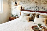 Elegant Rustic Bedroom Brick Wall Decoration Ideas 34