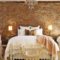 Elegant Rustic Bedroom Brick Wall Decoration Ideas 43