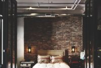 Elegant Rustic Bedroom Brick Wall Decoration Ideas 49