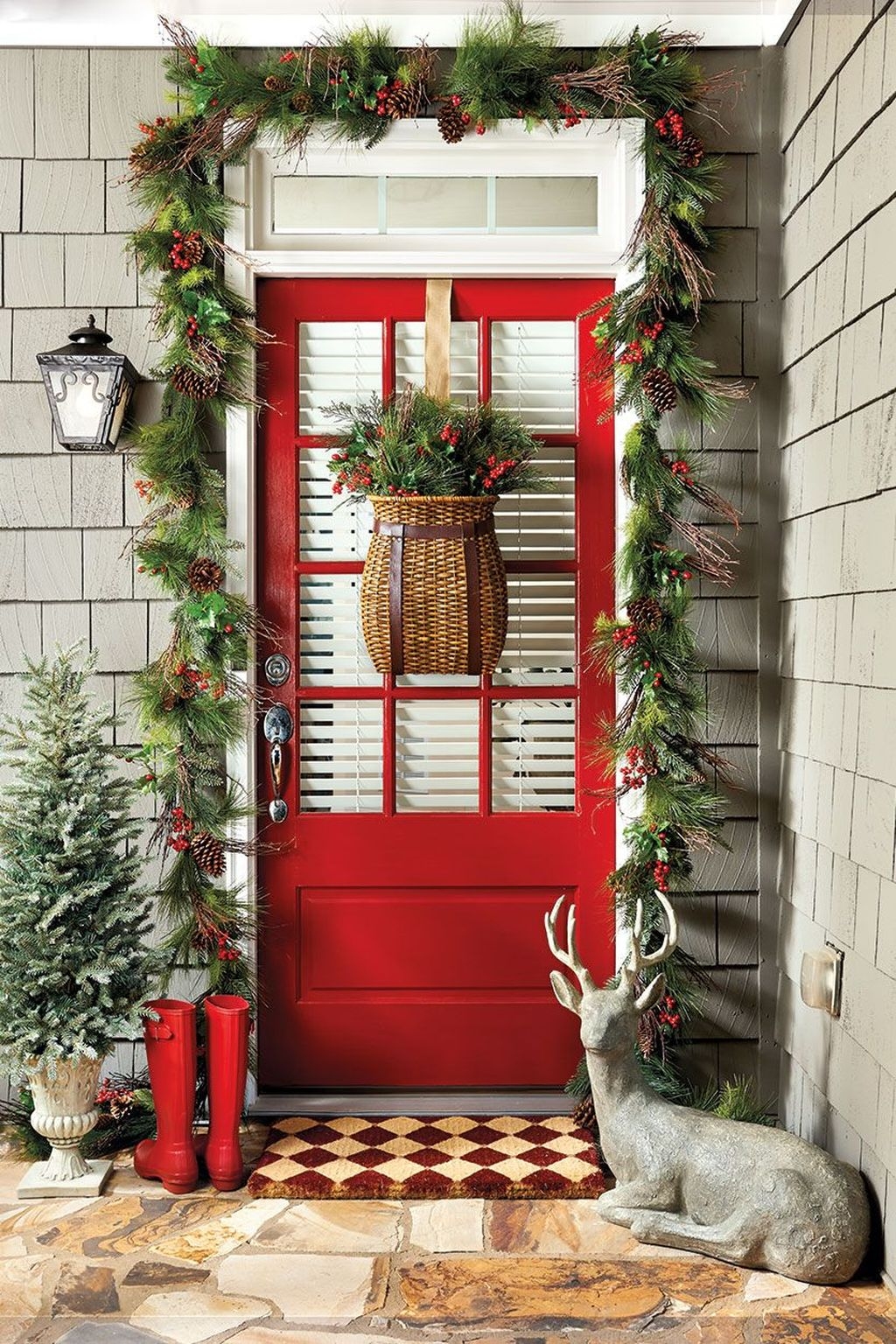 Stunning Front Door Decoration Ideas For Winter 14