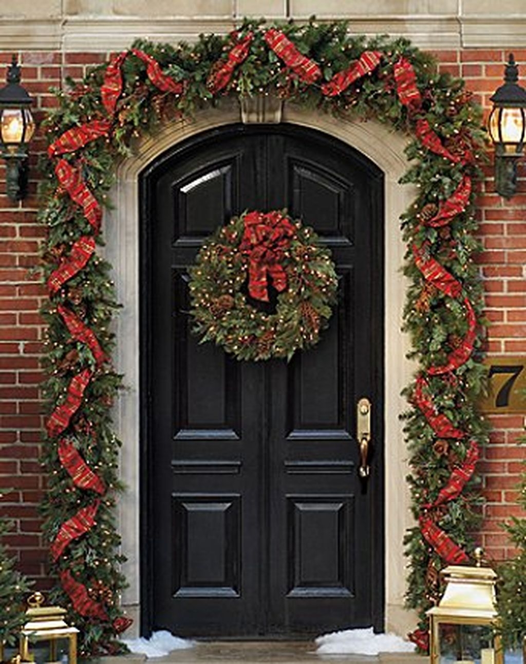 Stunning Front Door Decoration Ideas For Winter 25