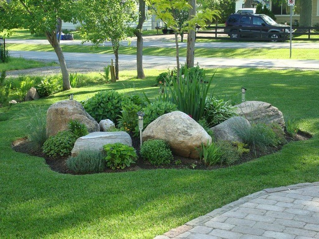 Beautiful Front Yard Rock Garden Design Ideas 36
