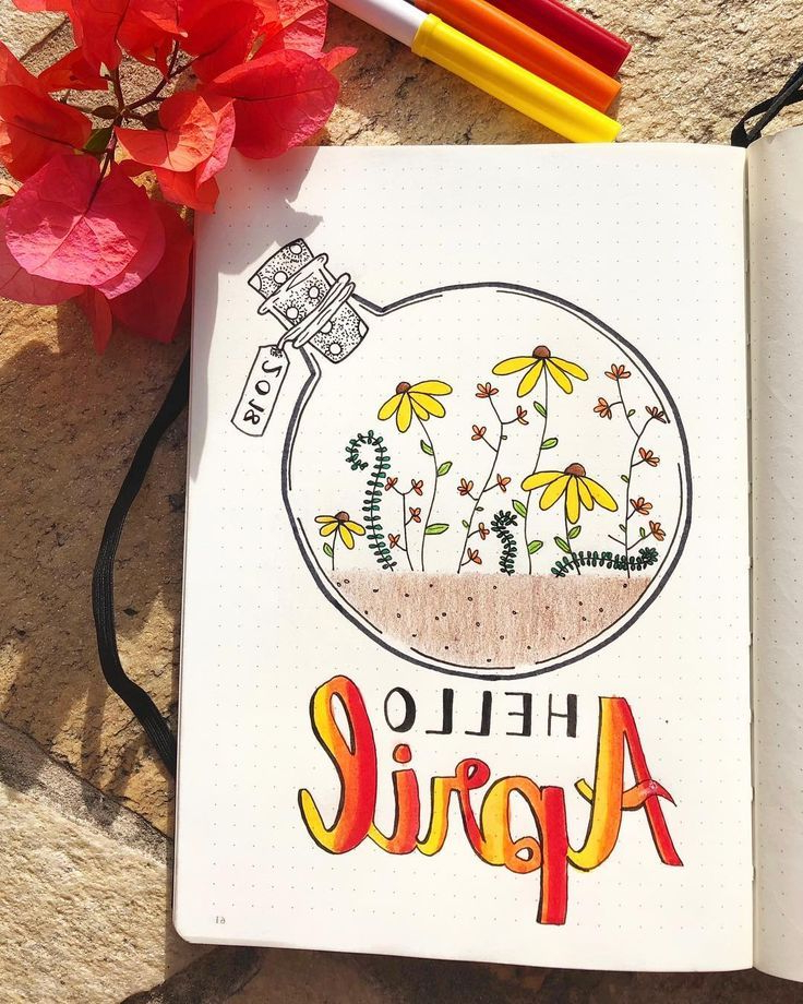 15 Wonderful April Bullet Journal Cover Pages To Inspire