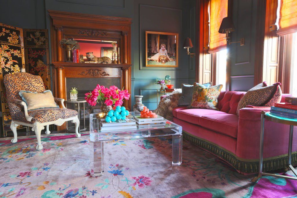 17 Fabulously Maximalist Rooms Pink Sofa Living Room