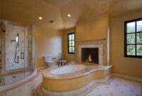 20 Beautiful Master Bathroom Designs With Fireplaces Housely