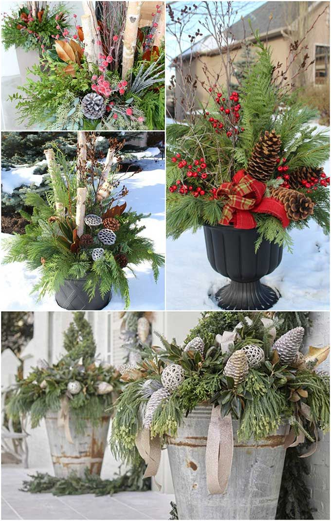 20 Beautiful Winter Planter Ideas Christmas Planters