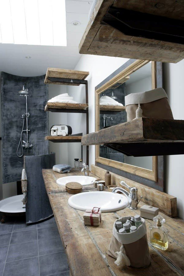 20 Ideas For Rustic Bathroom Bathroom Furniture Made Of