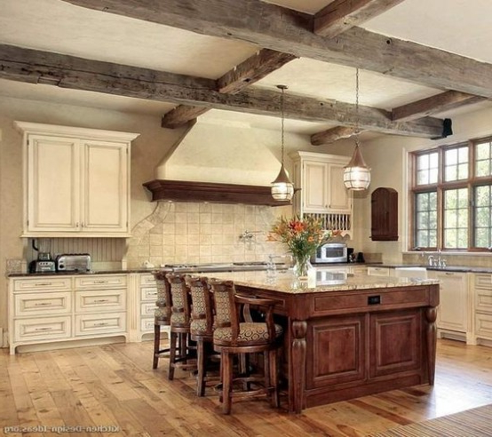 36 Inviting Kitchen Designs With Exposed Wooden Beams