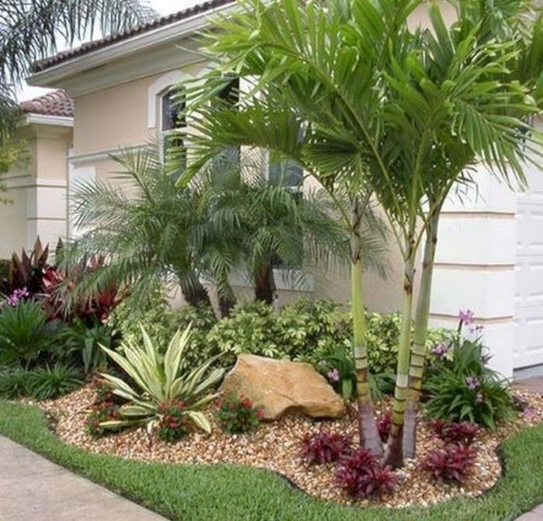 40 Handsome Tropical Front Yard Landscape Ideas For Your