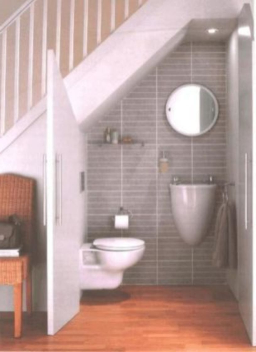 40 Unique Small Bathroom Understairs Designs Ideas