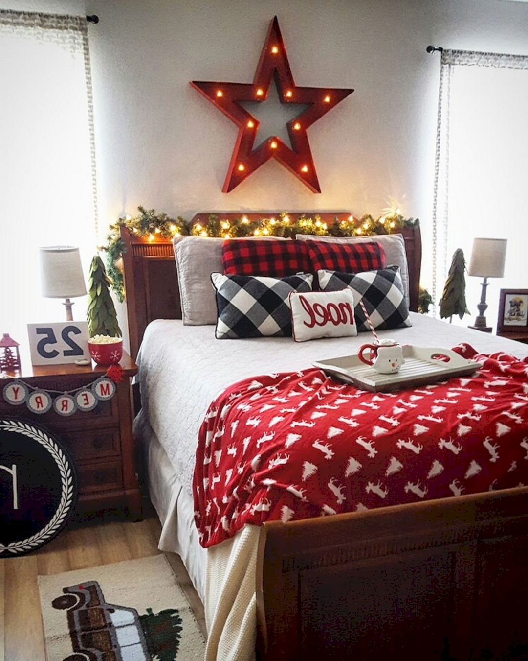 45 Adorable Interior Themed Christmas Bedroom Decorating