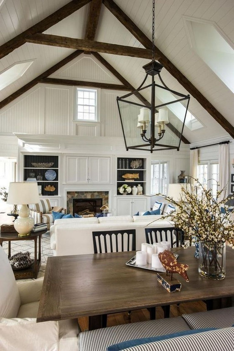 45 Amazing White Wood Beams Ceiling Ideas For Cottage