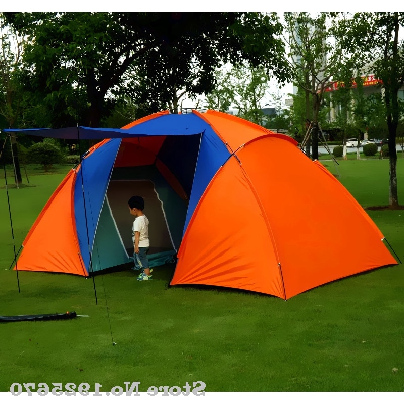 5 6persons Luxury 2room 1hall Double Layer Large Family Outdoor Camping Tent Family Party
