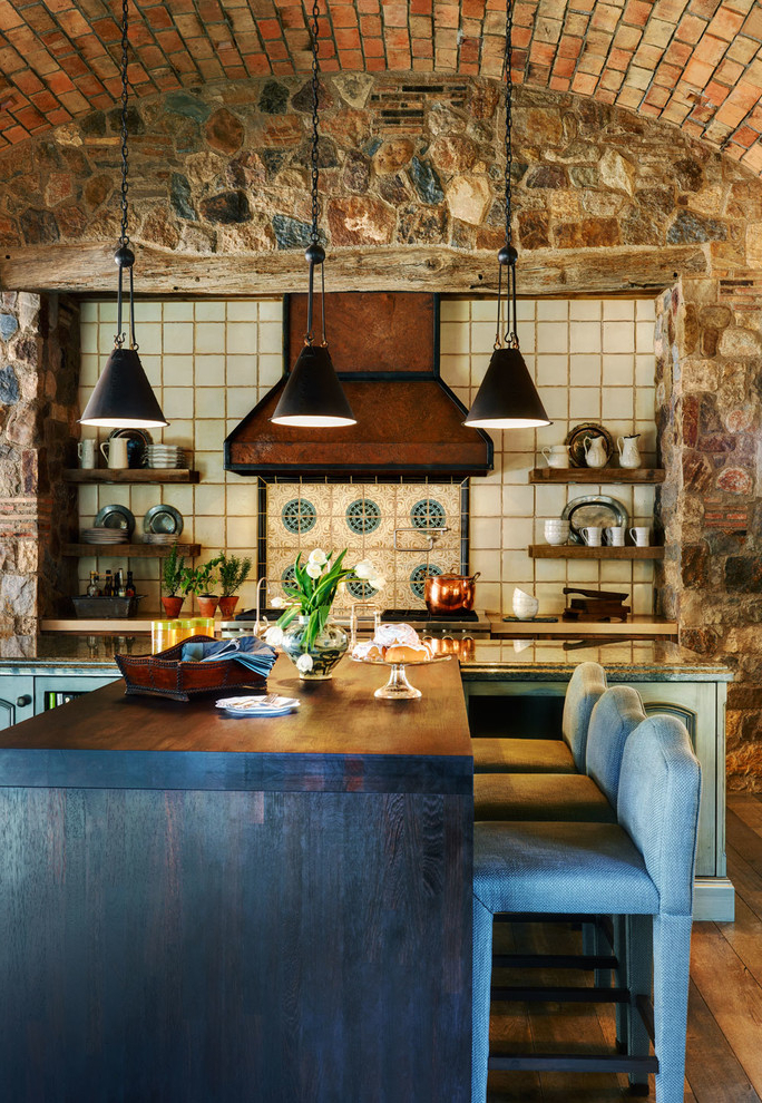 53 Impressive Kitchens With Brick Walls And Ceilings