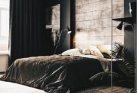 A Dark Cozy Moody Masculine Bedroom Wood Black Walls