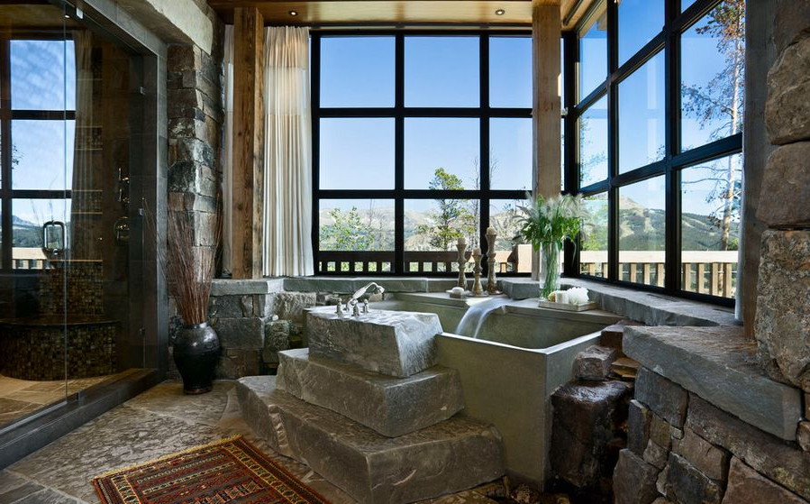 Amazing Bathroom Design With Mountain Style Hupehome