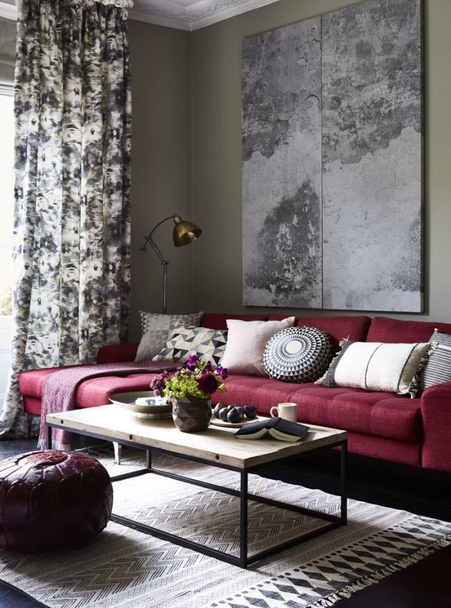 Autumnwinter Style Inspiration Berry Shades Red Couch
