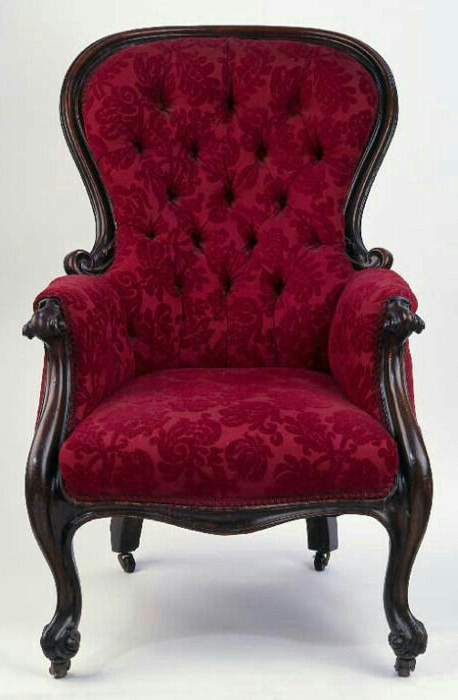 Beautiful Cranberry Victorian Armchair Gothic Glam