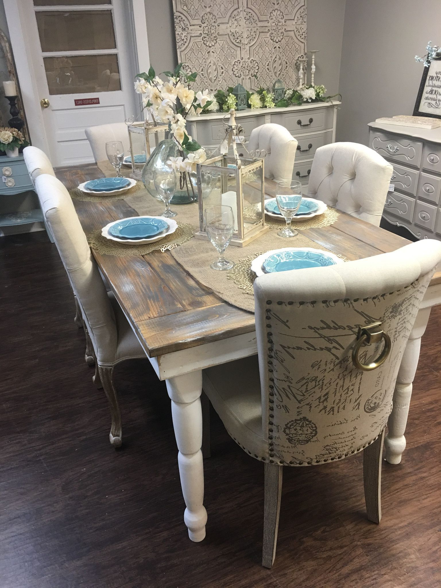 Beautiful Farmhouse Table Seats Up To Eight Table Top