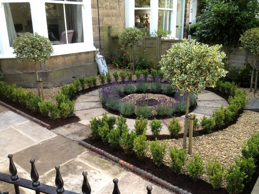 Beautiful No Grass Formal Front Yard Garden Design With