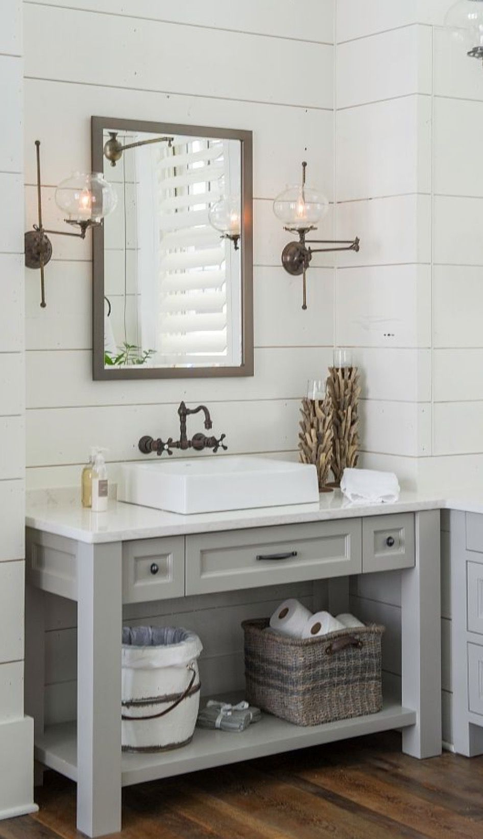 Beautiful Shiplap Bathroom Bathroom Vanity Remodel