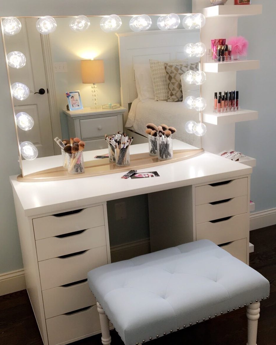 Bedroom Impressive Makeup Vanities Ikea With Magnificent