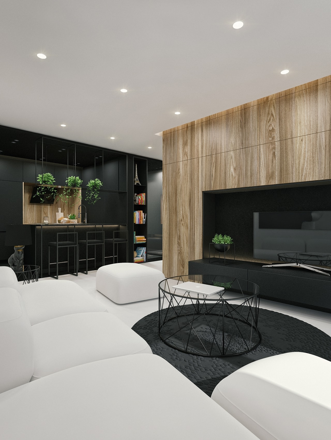 Black And White Interior Design Ideas Modern Apartment