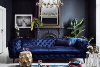 Black Living Room With Sapphire Furnishings Black Living