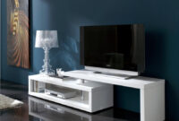 Blanco Modern Extending Tv Unit In White High Gloss