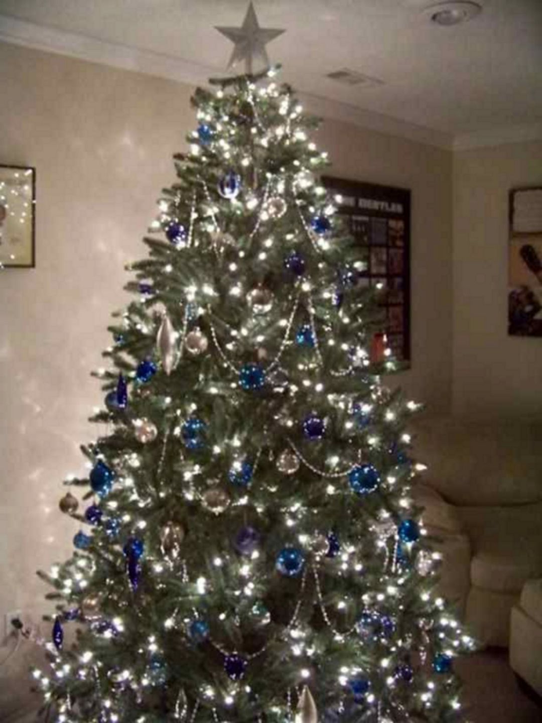 Blue And Silver Christmas Tree Decor221 Decorathing