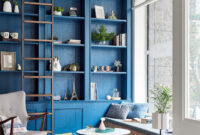 Blue Built In Shelving Amazing Library Design Blue Home