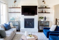 Blue Velvet Chairs White Brick Fireplace House Of Jade