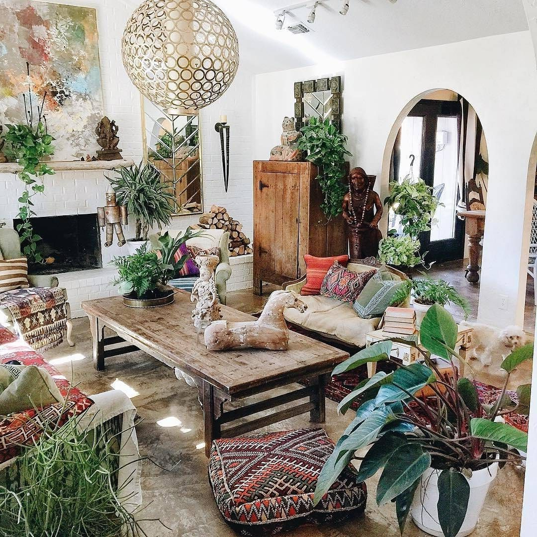 Boho Plant Styling Bohemian Living Rooms Bohemian