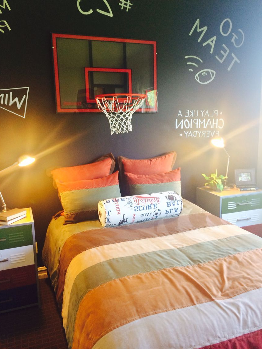 Boys Basketball Bedroom With Chalkboard Wall Baseball