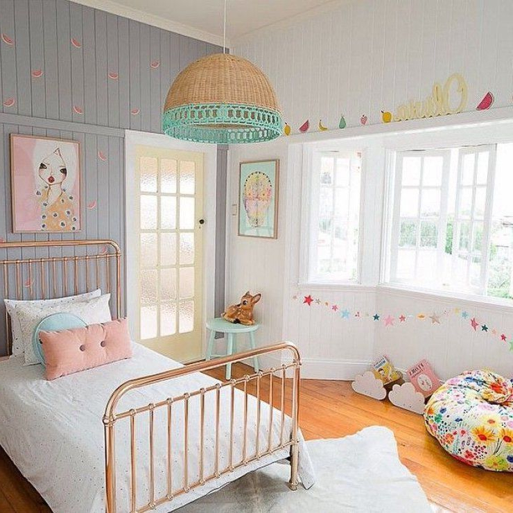 Bright Girls Room With Copper Bed Remodel Bedroom Kids
