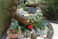 Cactus Gardenstacked Patio Stones And Matching