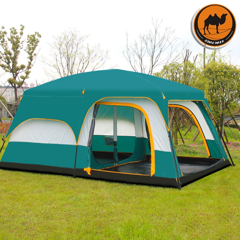 Camel Ultralarge 6 10 12 Double Layer Outdoor 2living Rooms And 1hall Family Camping Tent In Top